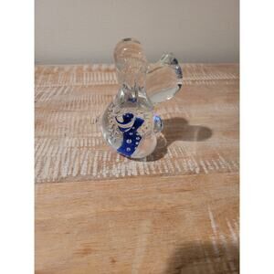 Controlled Bubbles Glass Hound Dog Paperweight